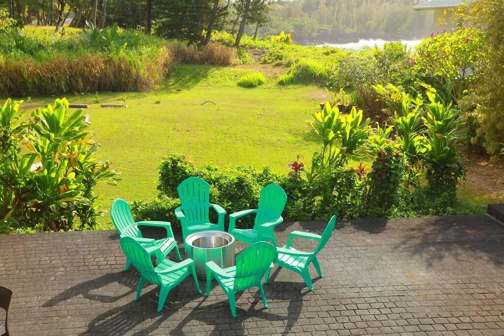 Kehena Black Sand Beach House - Ocean View Swim Spa Pahoa Holiday home